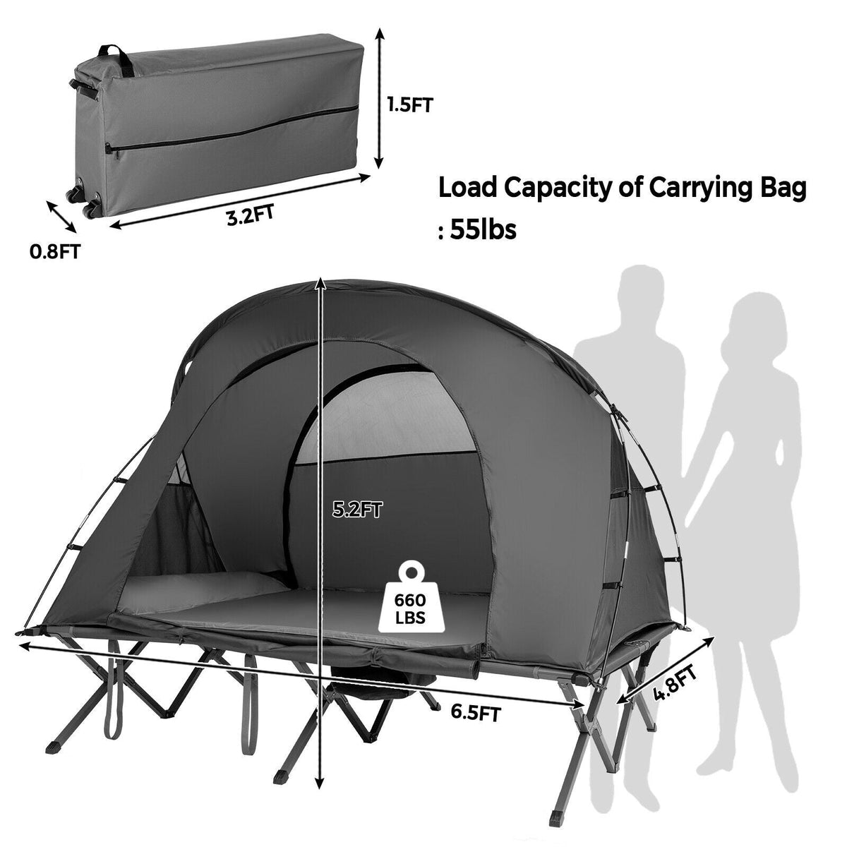 2-Person Outdoor Camping Tent with External Cover