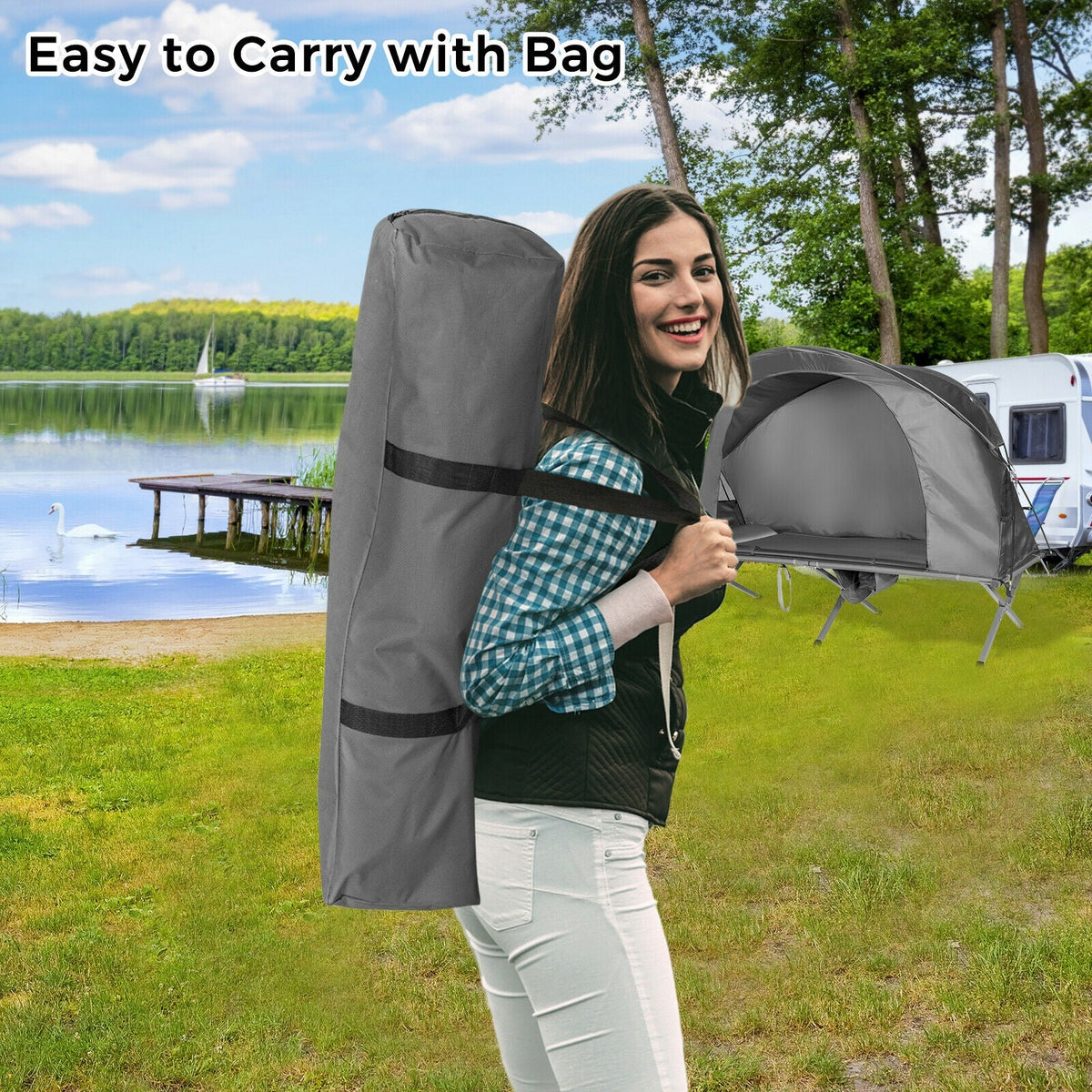2-Person Outdoor Camping Tent with External Cover