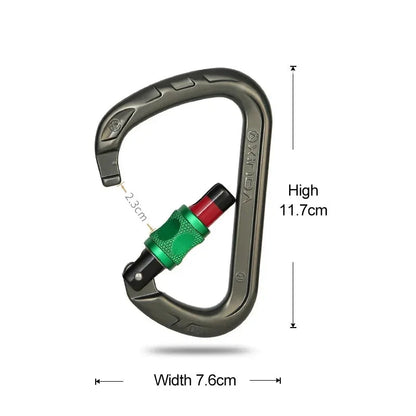 D-Shape Rock Climbing Carabiner - Auto-Locking and Durable