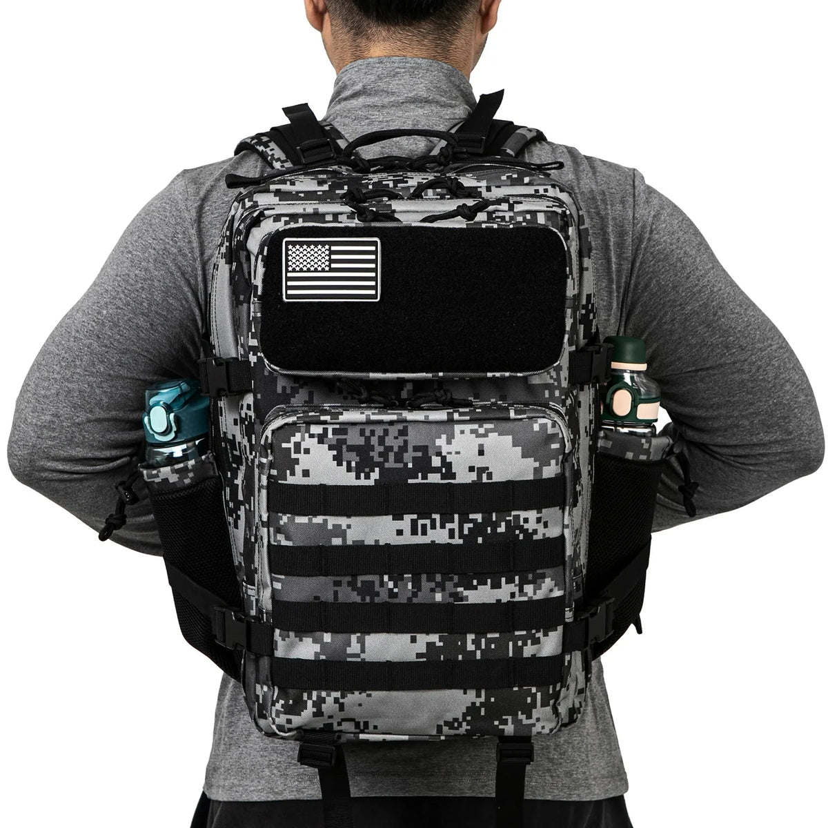 45L Tactical Backpack survival Bag Hunting MOLLE Backpack GYM For Men EDC Outdoor Hiking Rucksack Witch Bottle Holder
